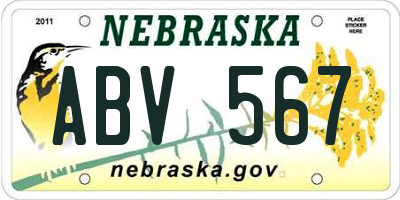 NE license plate ABV567