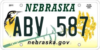 NE license plate ABV587