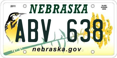 NE license plate ABV638
