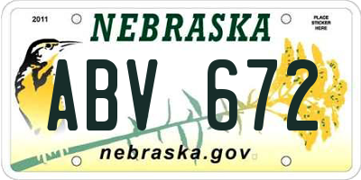 NE license plate ABV672