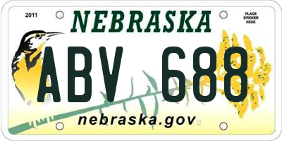 NE license plate ABV688