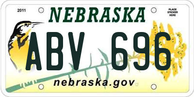 NE license plate ABV696