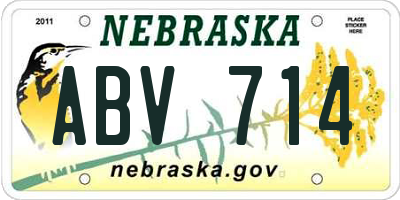 NE license plate ABV714