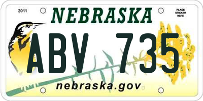 NE license plate ABV735