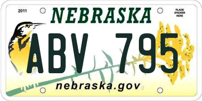 NE license plate ABV795