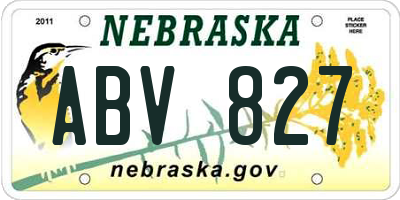 NE license plate ABV827
