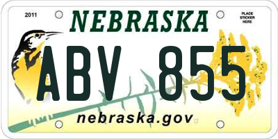 NE license plate ABV855