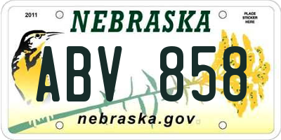 NE license plate ABV858