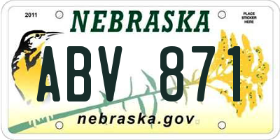 NE license plate ABV871