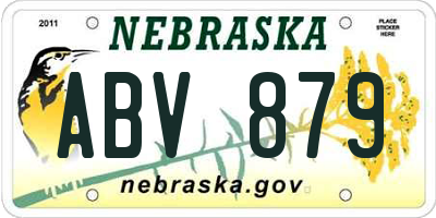 NE license plate ABV879