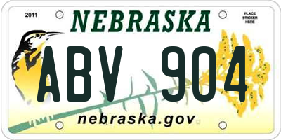 NE license plate ABV904