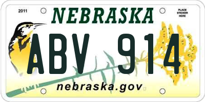 NE license plate ABV914