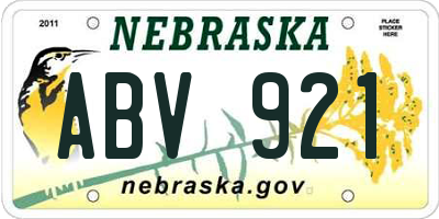 NE license plate ABV921