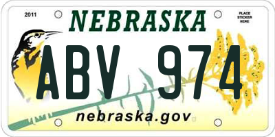 NE license plate ABV974