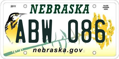NE license plate ABW086