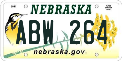 NE license plate ABW264