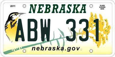 NE license plate ABW331