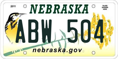 NE license plate ABW504