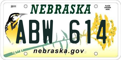 NE license plate ABW614