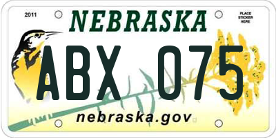 NE license plate ABX075