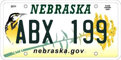 NE license plate ABX199