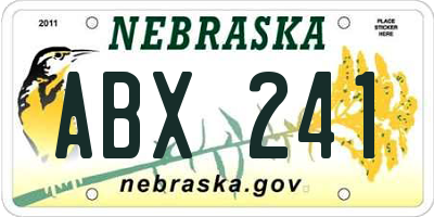 NE license plate ABX241