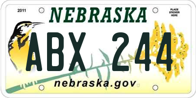 NE license plate ABX244