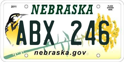 NE license plate ABX246