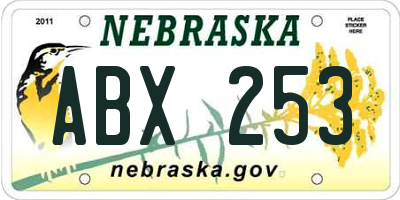 NE license plate ABX253