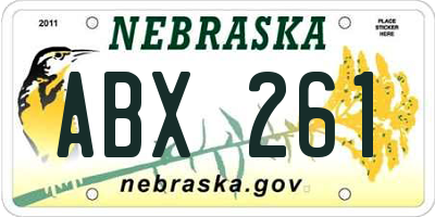 NE license plate ABX261