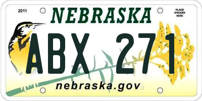 NE license plate ABX271