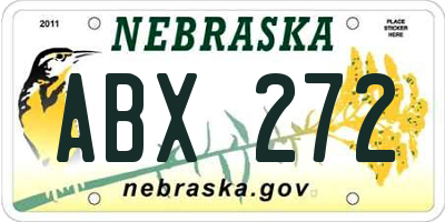 NE license plate ABX272