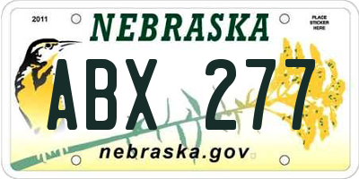 NE license plate ABX277