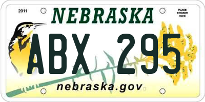 NE license plate ABX295