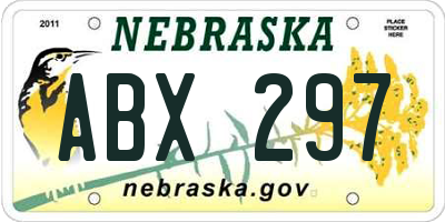 NE license plate ABX297