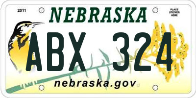 NE license plate ABX324