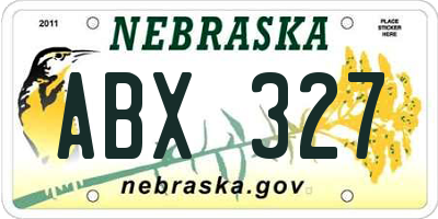 NE license plate ABX327