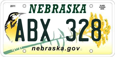 NE license plate ABX328