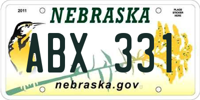 NE license plate ABX331