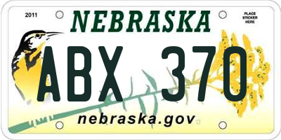 NE license plate ABX370