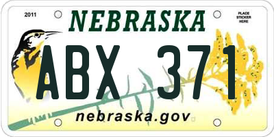 NE license plate ABX371