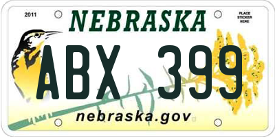 NE license plate ABX399