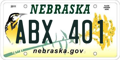 NE license plate ABX401