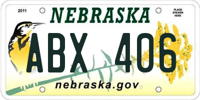 NE license plate ABX406