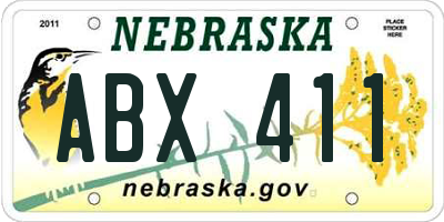 NE license plate ABX411