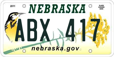 NE license plate ABX417