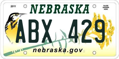 NE license plate ABX429