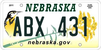 NE license plate ABX431