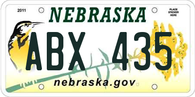 NE license plate ABX435