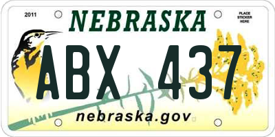 NE license plate ABX437